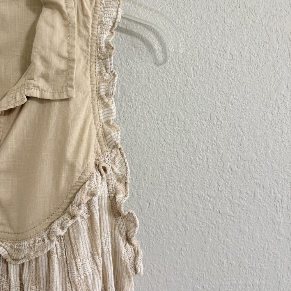 Pilcro Anthropologie Textured Babydoll Tunic Top Large Ruffle Cottagecore Boho - Picture 7 of 14